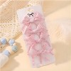 Kitcheniva Children's Bow Hair Clips 4 Pcs - Pink Striped & Lace Design - 2 of 4