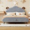 Full Size Upholstered Platform Bed with Sheep-Shaped Headboard, White - image 2 of 4