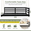 Gulches Patio Swings: Twin Size Country Daybed with 96-Inch Ropes, Brown/Black/White Finish - 3 of 4