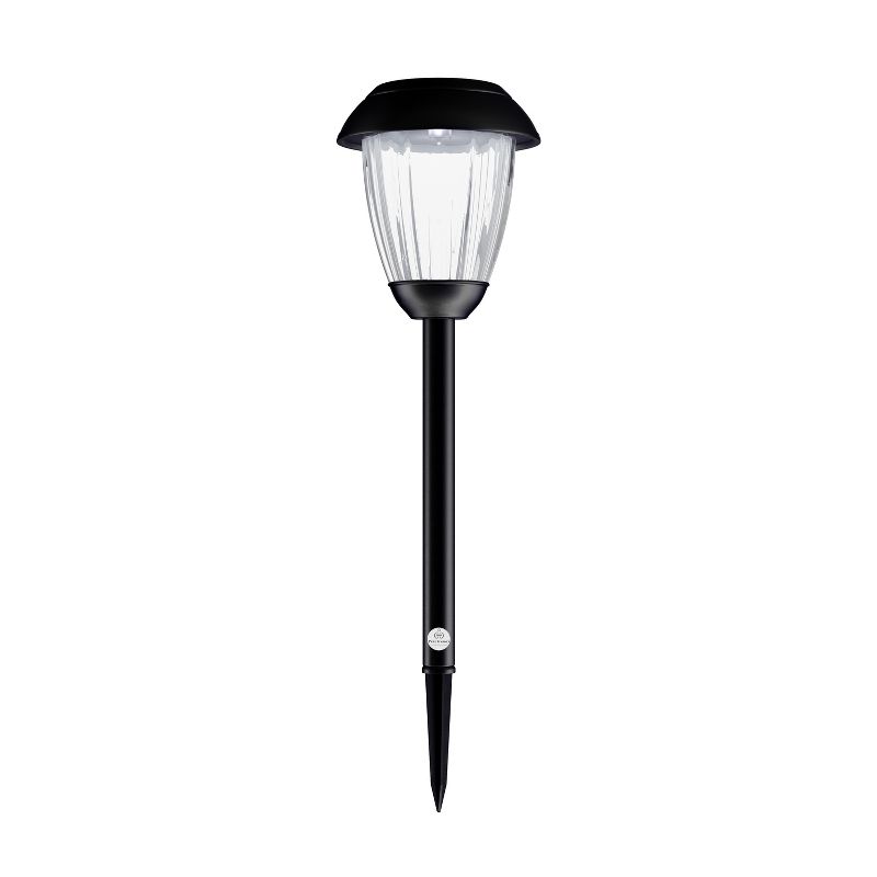 Nature Spring 16-in Stainless Steel Solar Garden Path Lights - Black, Set of 8, 5 of 8