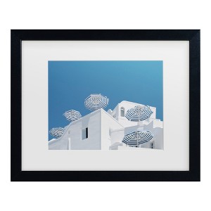 Trademark Fine Art - Linda Wride  Blue and white Matted Framed Art - 1 of 4
