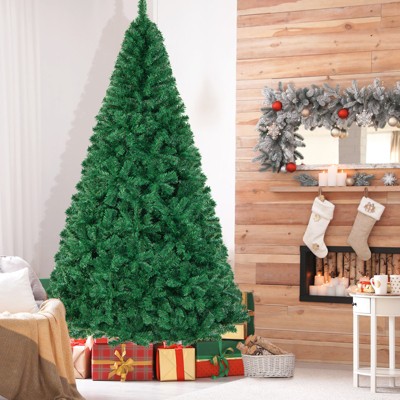 8ft Green PVC Pine Christmas Tree with Metal Stand