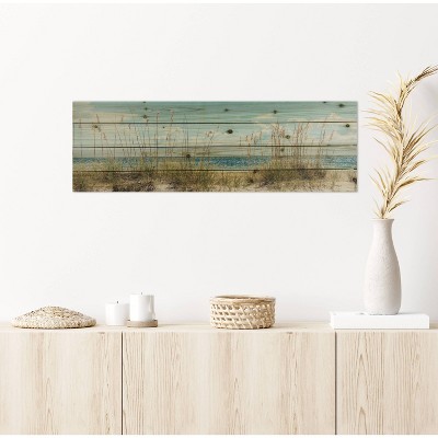Beach Sand Dunes Coastal Print on Fir Wood Wall Art