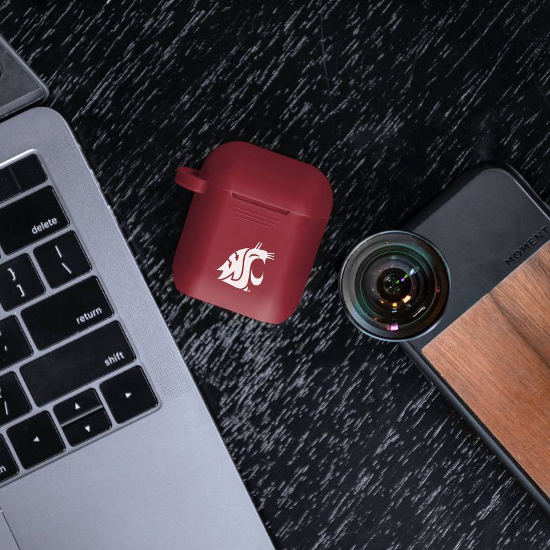NCAA Washington State Cougars Silicone Cover for Apple AirPod Battery Case, 3 of 4