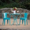 NicBex Colorful Outdoor Dining Table Set Metal Bistro Table with Two Chairs,Patio Furniture Bistro Set for Garden,Backyard,Poolside - 3 of 4