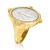 Ross-Simons Italian 18kt Gold Over Sterling 2-Lira Bee Coin Ring - 3 of 4