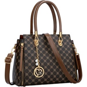 Stylish Women Satchel Purses and Handbags Vegan Leather Top Handle Shoulder - 1 of 4