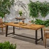 NicBex Outdoor Dining Table for 6-8,Patio Acacia Wood Large Tabletop & Metal Frame Table,Suitable for Garden,Backyard - 2 of 4
