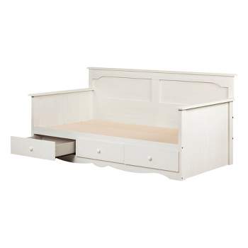 Twin Summer Breeze Kids' Daybed with Storage White Wash - South Shore