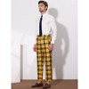 Lars Amadeus Men's Flat Front Office Prom Classic Plaid Dress Pants - 4 of 4