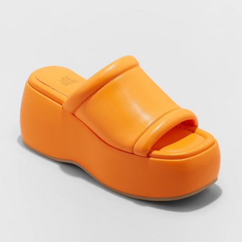 Women's Alanna Slide Wedge Heels - Wild Fable™ Orange 8.5 : Target