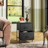 SEVOBAL 2PCS Nightstand 2 Drawers Bedside Table Removable Bins Sturdy Organizer Furniture for Bedroom Nursery Closet Living Room, Black, 18"*11.8"*20" - 2 of 4