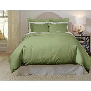Pointehaven 620 Thread Count 100% Long Staple Cotton Solid Sateen Luxury Duvet Set - 1 of 3