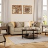 Round Coffee Table, 2 Tier Wooden Coffee Table with Metal Frame, Vintage Rustic Circle Coffee Table with Storage - 4 of 4