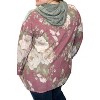 Women's Floral Puff Sleeve Hoodie - honeyme - 2 of 2