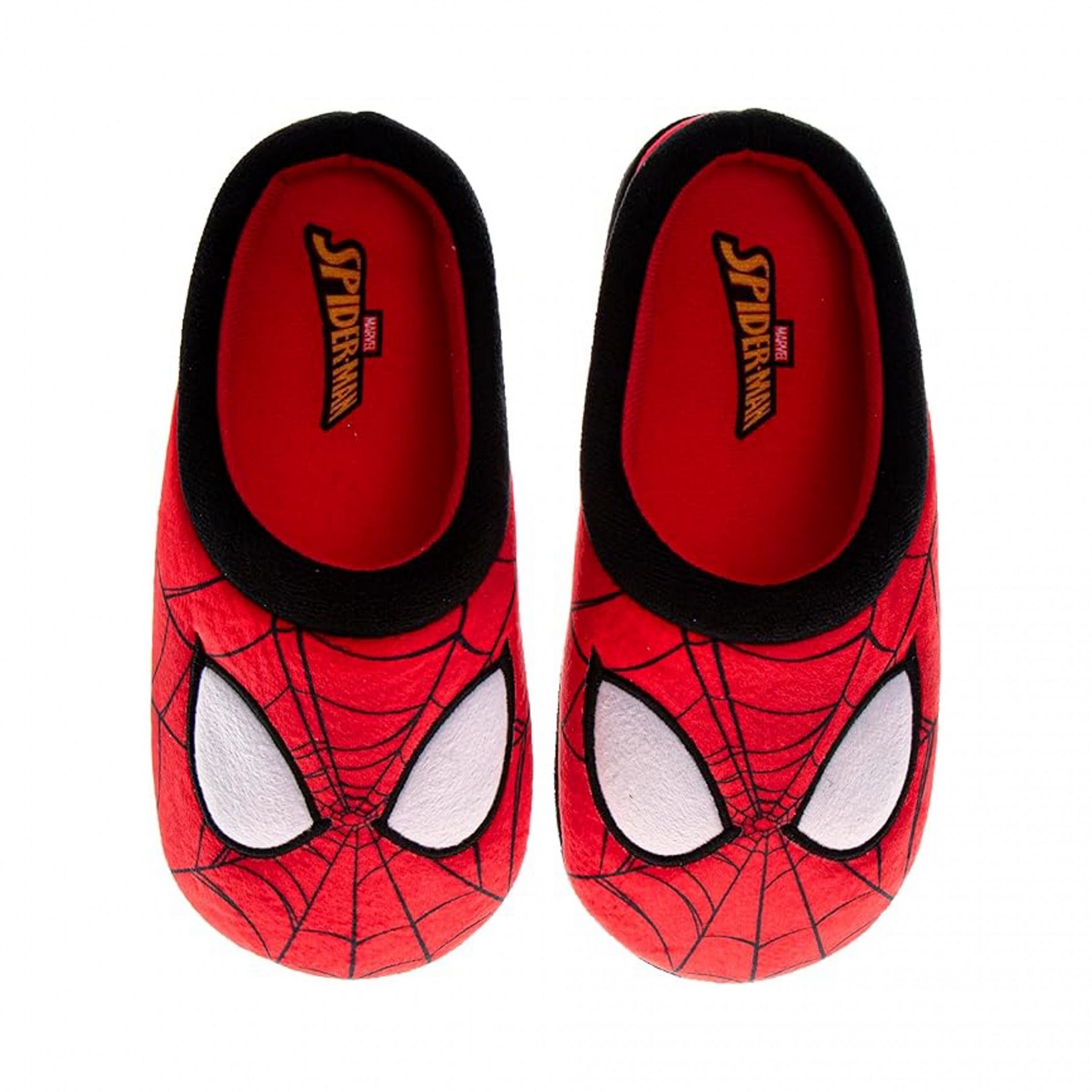Mens Spider-Man Cozy Plush Slippers - Size 7-8