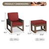EAGLE PEAK 4 Pieces Natural Cedar Wood Furniture Set, Outdoor Patio Real Wood Small Balcony Conversation Set with Ottomans - 2 of 4