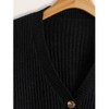 TIME HOLLOW Lantern Sleeve Button Front Knit Cardigan - 3 of 3