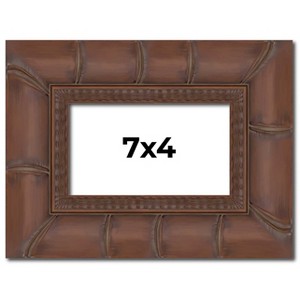 PosterPalooza | 7x4 Wide Bamboo Picture Frame, UV Acrylic, 4 Finishes - Brown, Black, Silver, and Natural - 1 of 4