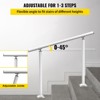 VEVOR Outdoor Stair Railing Kit,3 FT Handrails 2-3 Steps,Adjustable Angle Aluminum Stair Hand Rail for The Elderly, Handrails for Outdoor Steps,White - 4 of 4
