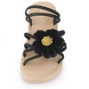 Allegra K Women's Espadrille Sunflower Decor Slip-on Strappy Beach Sandals - 2 of 4