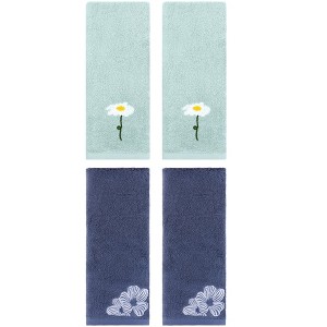 REGALWOVEN Cotton Soft Absorbent Floral Pattern Hand Towel 13" x 30" - 1 of 4