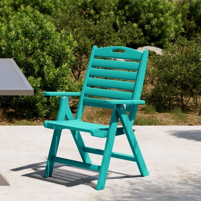 WestinTrends Malibu HDPE Adjustable Highback Folding Patio Dining Chair