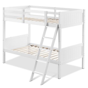 Tangkula Twin Over Twin Bunk Beds Convertible 2 Individual Twin Bed Solid Hardwood - 1 of 4