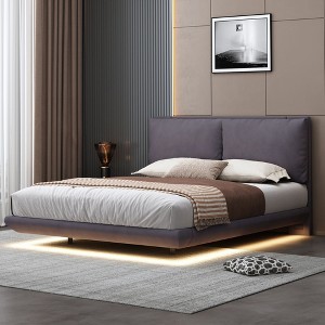 Queen Upholstered Bed with Sensor Light, Large Backrests & USB/Sockets - Stylish & Tech-Savvy - 1 of 4