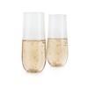 True Flexi Champagne Flutes, Clear Plastic Tumblers, Flexible Stemless Wine Glasses, 8 Ounces, Outdoor Drinkware, Clear, Set of 2 - 2 of 4