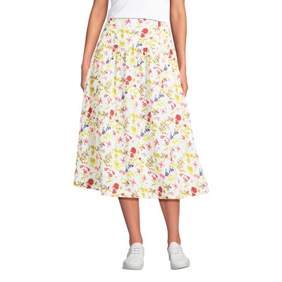Lands' End Women's Poplin Drop Waist Midi Skirt