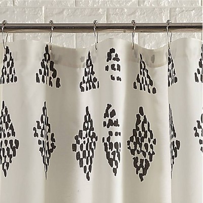 Standard Black and White Cotton Geometric Shower Curtain