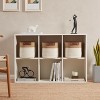 Ornavo Home 3 Pack Cotton Rope Shelf Storage Basket with Faux Leather Handles - 3 of 4