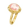 Ross-Simons Italian Pink Porcelain Cameo Ring in 18kt Gold Over Sterling - 3 of 4