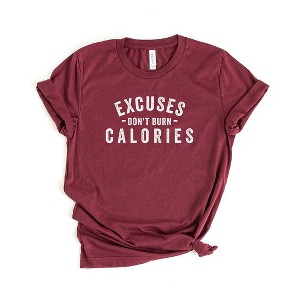 Simply Sage Market Women's Excuses Don't Burn Calories Short Sleeve Graphic Tee - 1 of 3