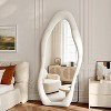 71"x30" Full Body Mirrors, Flannel Floor Mirrors with Stand, Irregular Wavy Mirror Hanging or Leaning Against Wall - 3 of 4