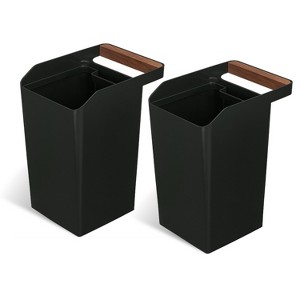 Home Zone Living 2-Pack 2 Gallon Small Square Trash Cans with Open Top and Handle - 1 of 4
