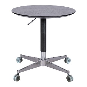 NicBex Modern 27.5" Small Round Coffee Table with Adjustable Height and Wheels for Living Room and Bedroom - 1 of 4