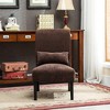 XINGHANZHENXUAN Armless Accent Chair with Matching Pillow, Solid Wood Legs, Modern Seating for Living Room, Bedroom - 2 of 4