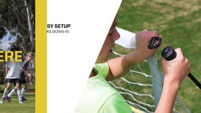 12' x 6' Yellow and White Folding Soccer Goal with Steel Frame