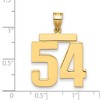 Black Bow Jewelry 14k Yellow Gold, Athletic Collection, Large Polished Number 54 Pendant - 2 of 3