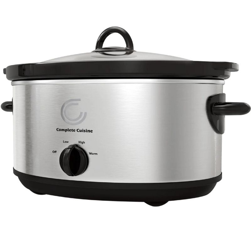 Complete Cuisine CC-SL-7000-SS 7-Quart Oval Stainless-Steel Slow Cooker, 1 of 6