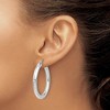 Black Bow Jewelry 4mm x 34mm (1 5/16 Inch) 14k White Gold Classic Round Hoop Earrings - 3 of 4