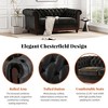 59"W Chesterfield Velvet Loveseat Sofa, Upholstered Sofa Couch with Rolled Arm Dutch and Tufted Button - ModernLuxe - image 3 of 4