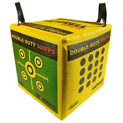 Morrell Targets 4-Sided Archery Target, 500 FPS Field Point Shooting Bag for All Bow Types, Over 50 Targets, Double Duty