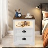 GlasFlength Nightstands Stylish and Functional Bedroom Storage with Ample Drawers and Shelves, Modern Design Style, White,19.68”*15.74”*23.63" - 3 of 4