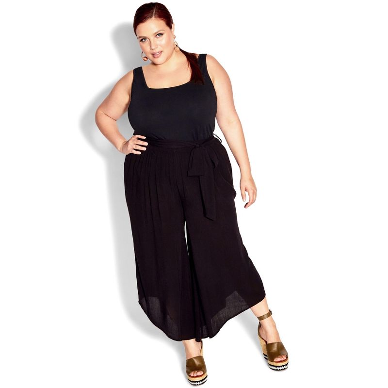 Women's Plus Size Holiday Sun Pant - black | CITY CHIC, 1 of 4