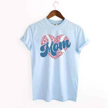 Simply Sage Market Women's Baseball Mom Heart Short Sleeve Garment Dyed Tee
