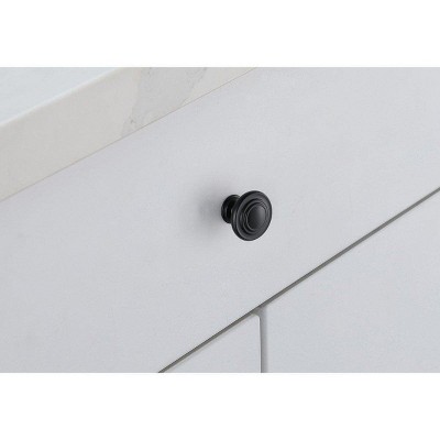 Matte Black Round Mushroom Knob Set with Mounting Hardware