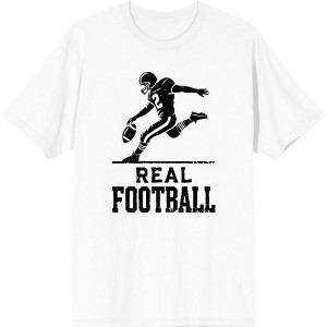 "Real Football" Sports Back to School Adult Crew Neck Short Sleeve Tee - 1 of 2